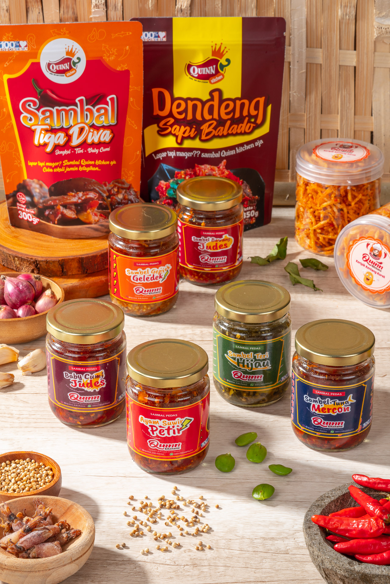 Koleksi sambal Quinn of Spicy